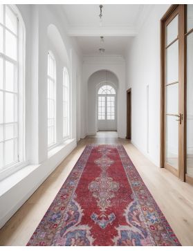 Tappeto Vintage 271 x 111 rosso