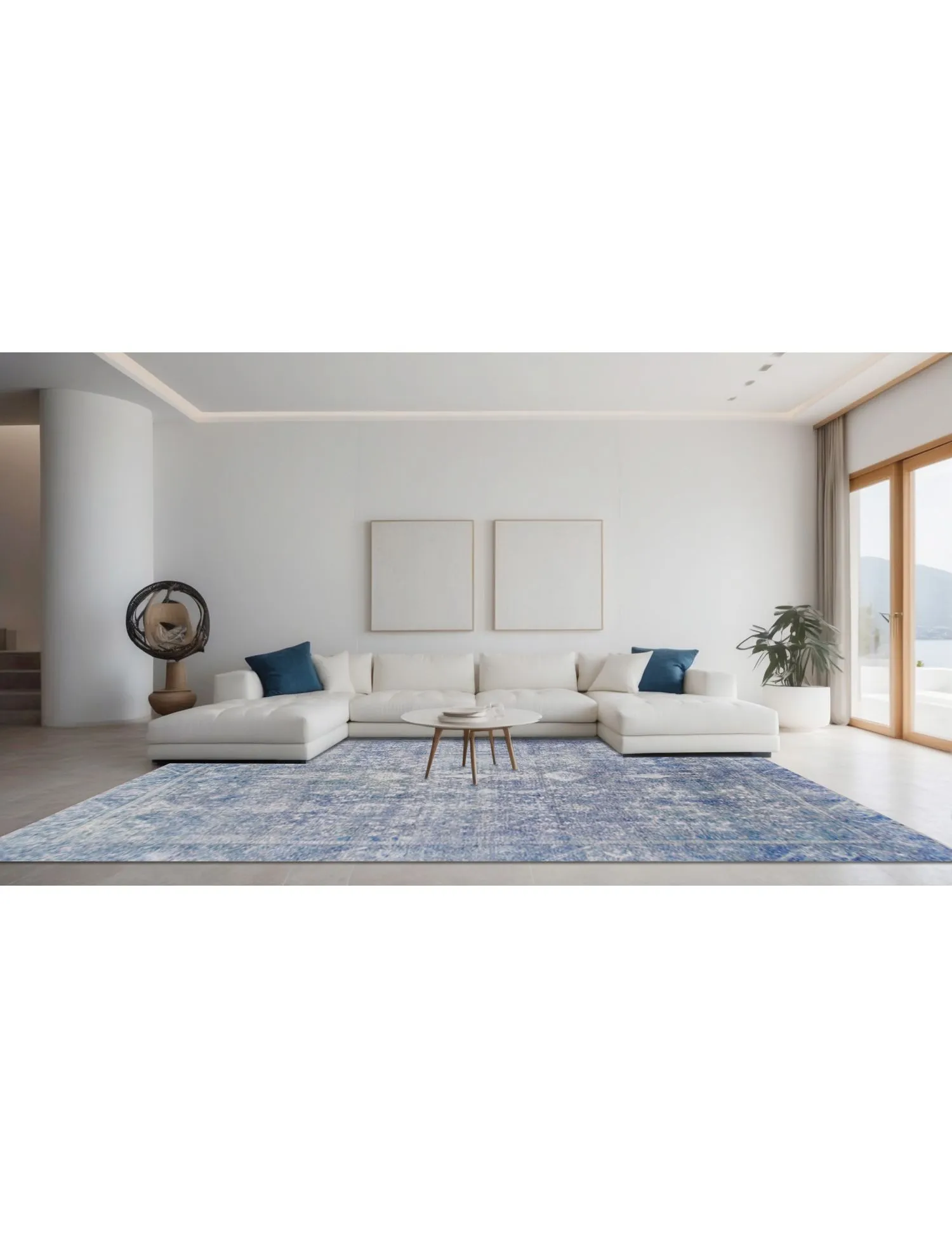 Persian vintage carpet  blue  357 x 270 cm