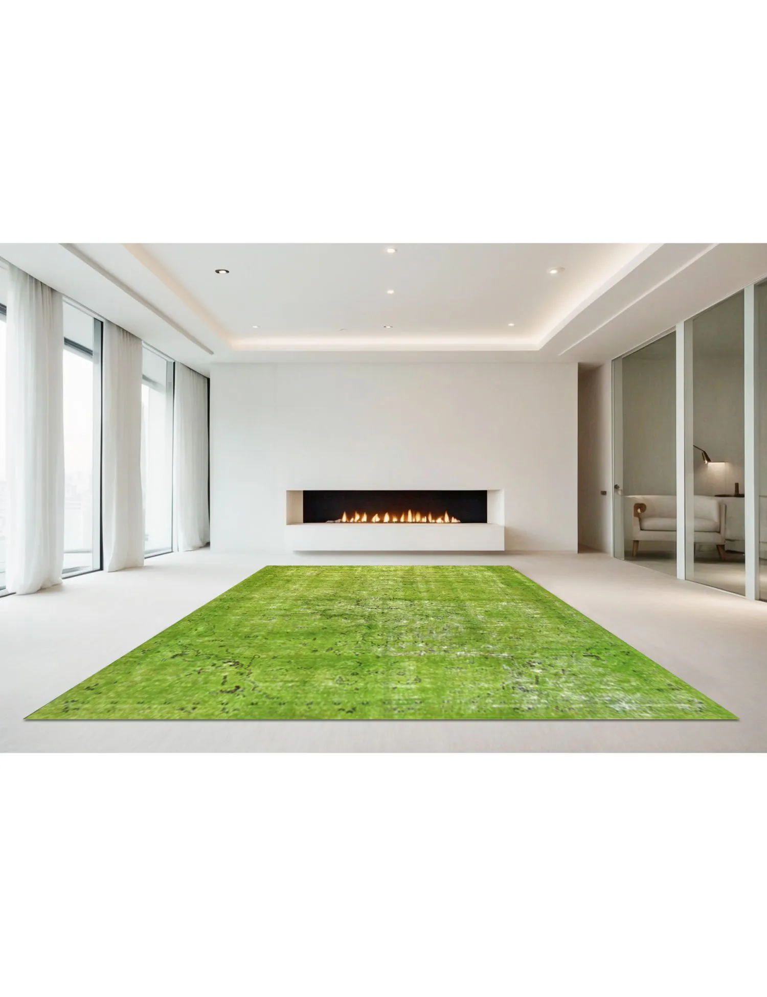 Persisk vintage matta  grön  310 x 220 cm