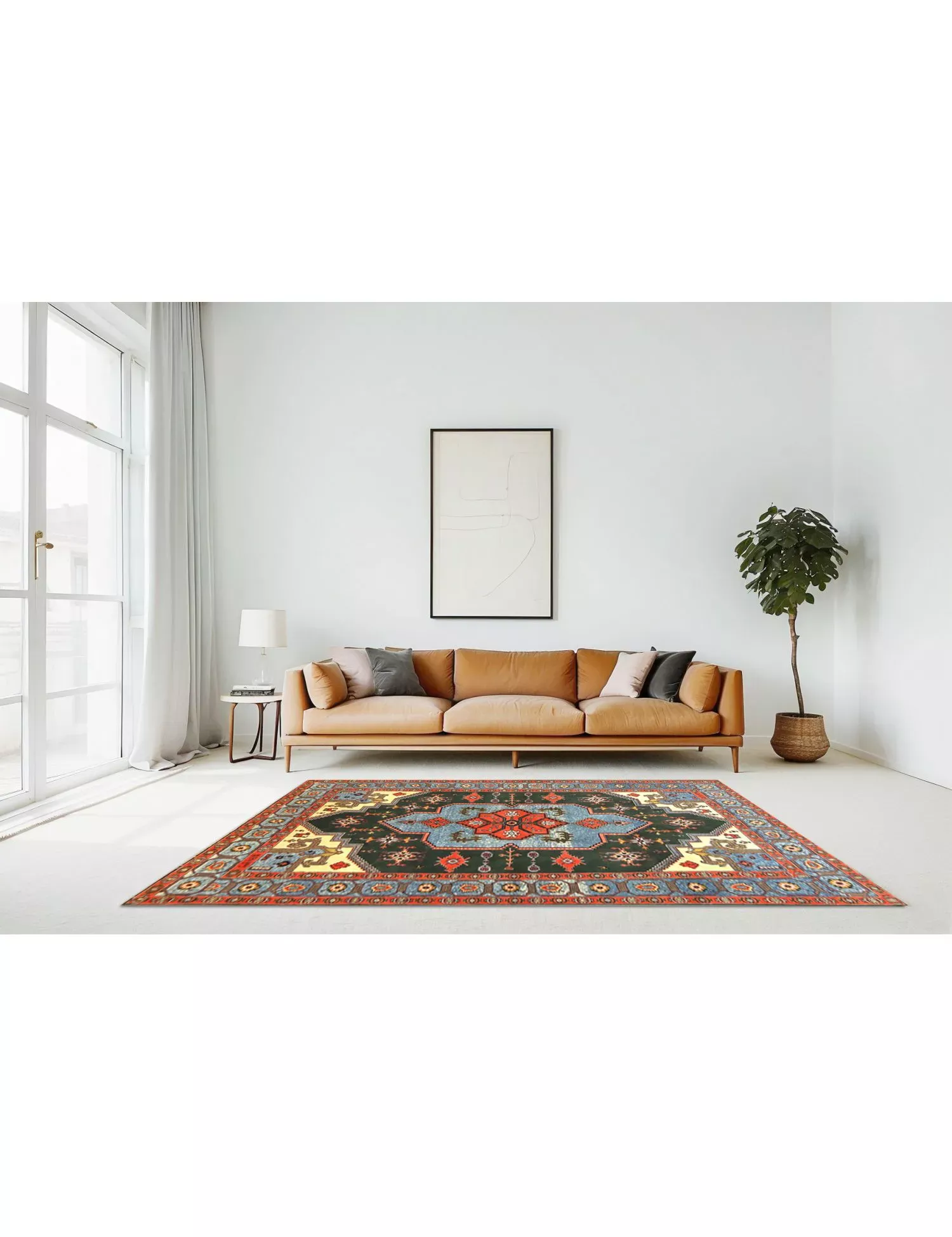 Persisk vintage matta  blå  285 x 185 cm