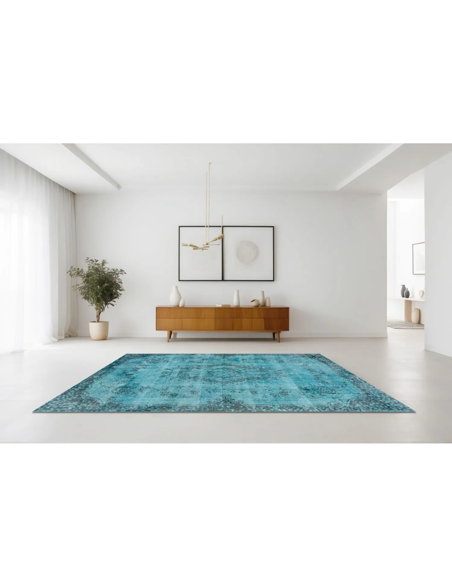 Vintage Carpet  turkoise   210 x 114 cm