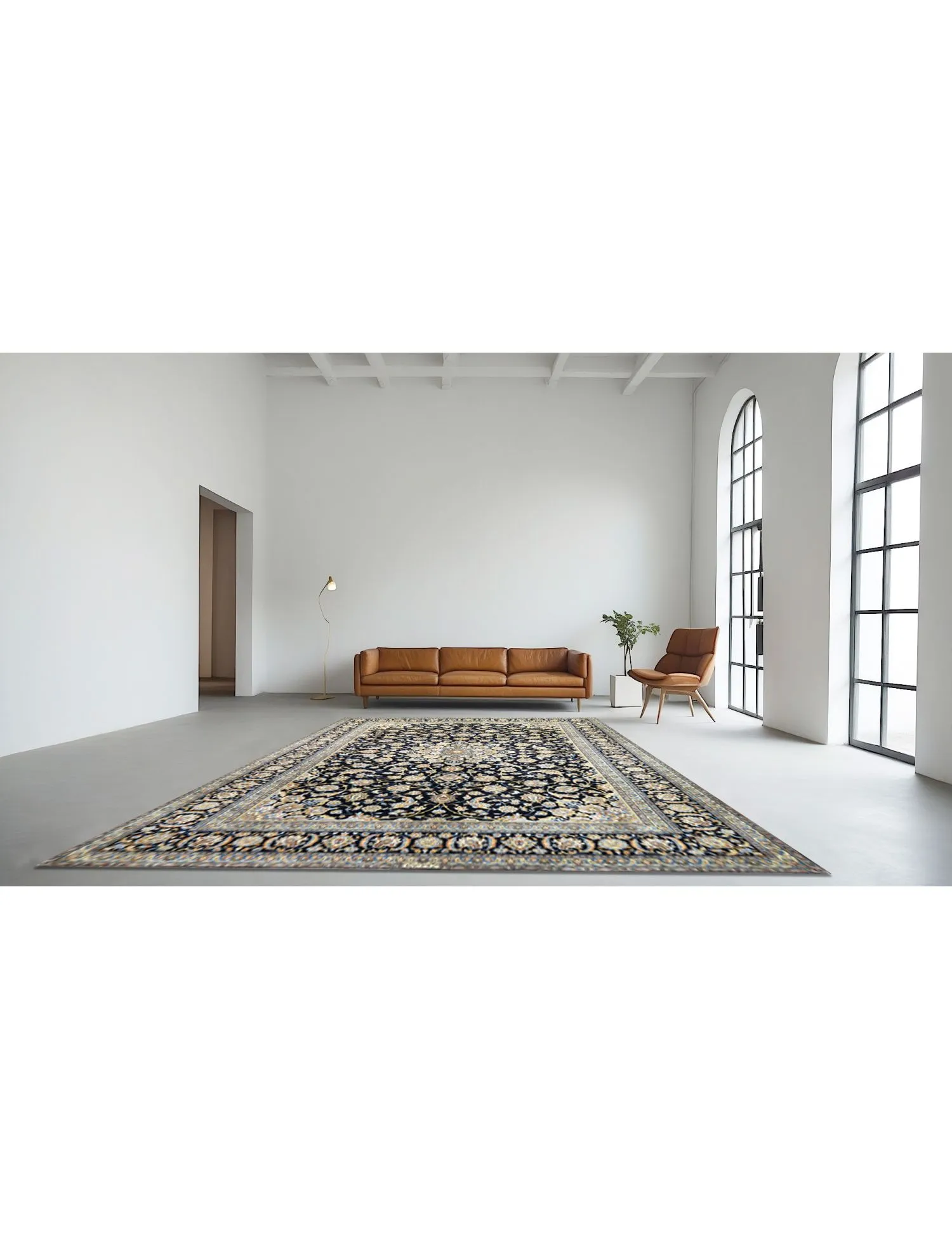 Kashan Patina  azul  402 x 293 cm