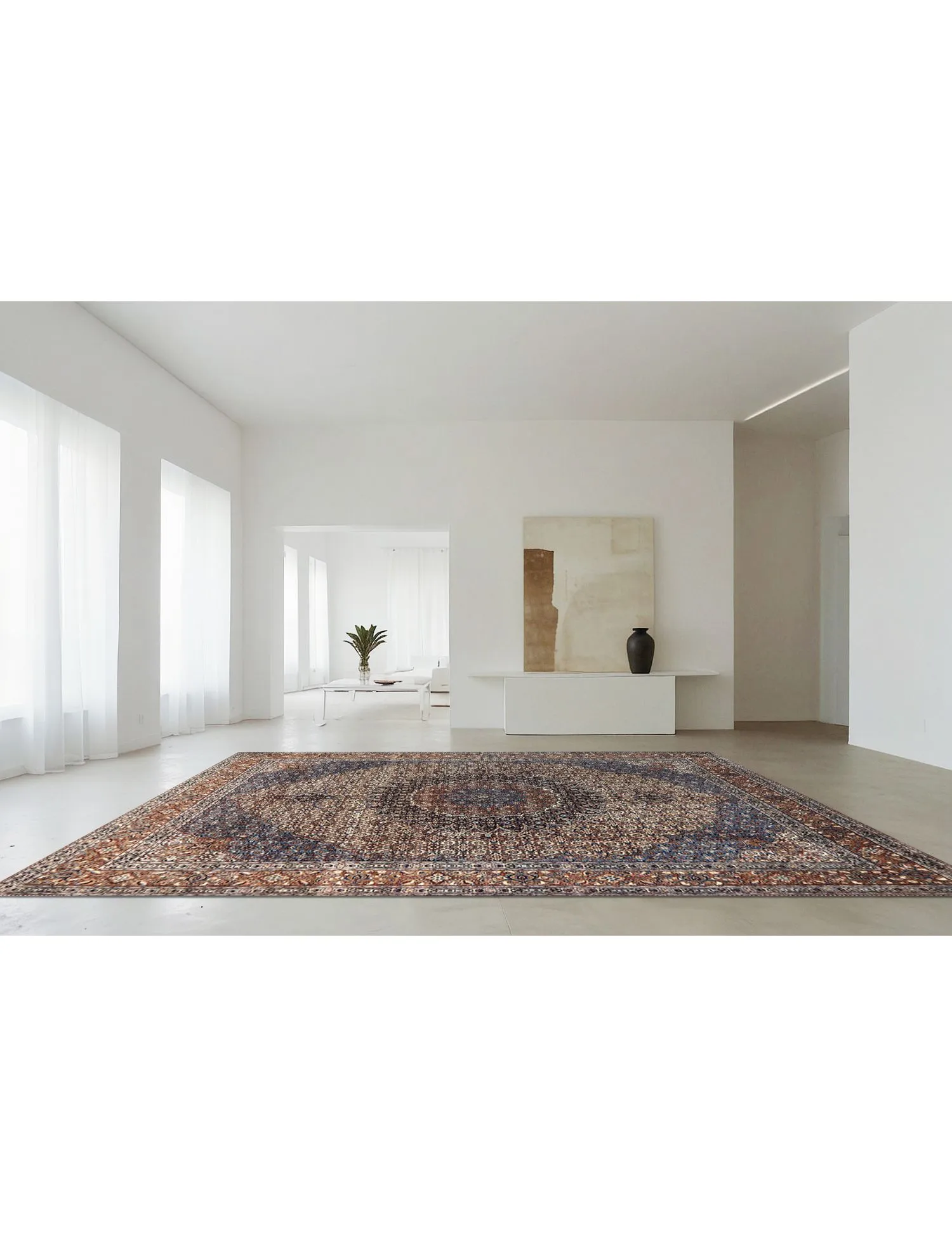 Moud Patina  blå  381 x 251 cm