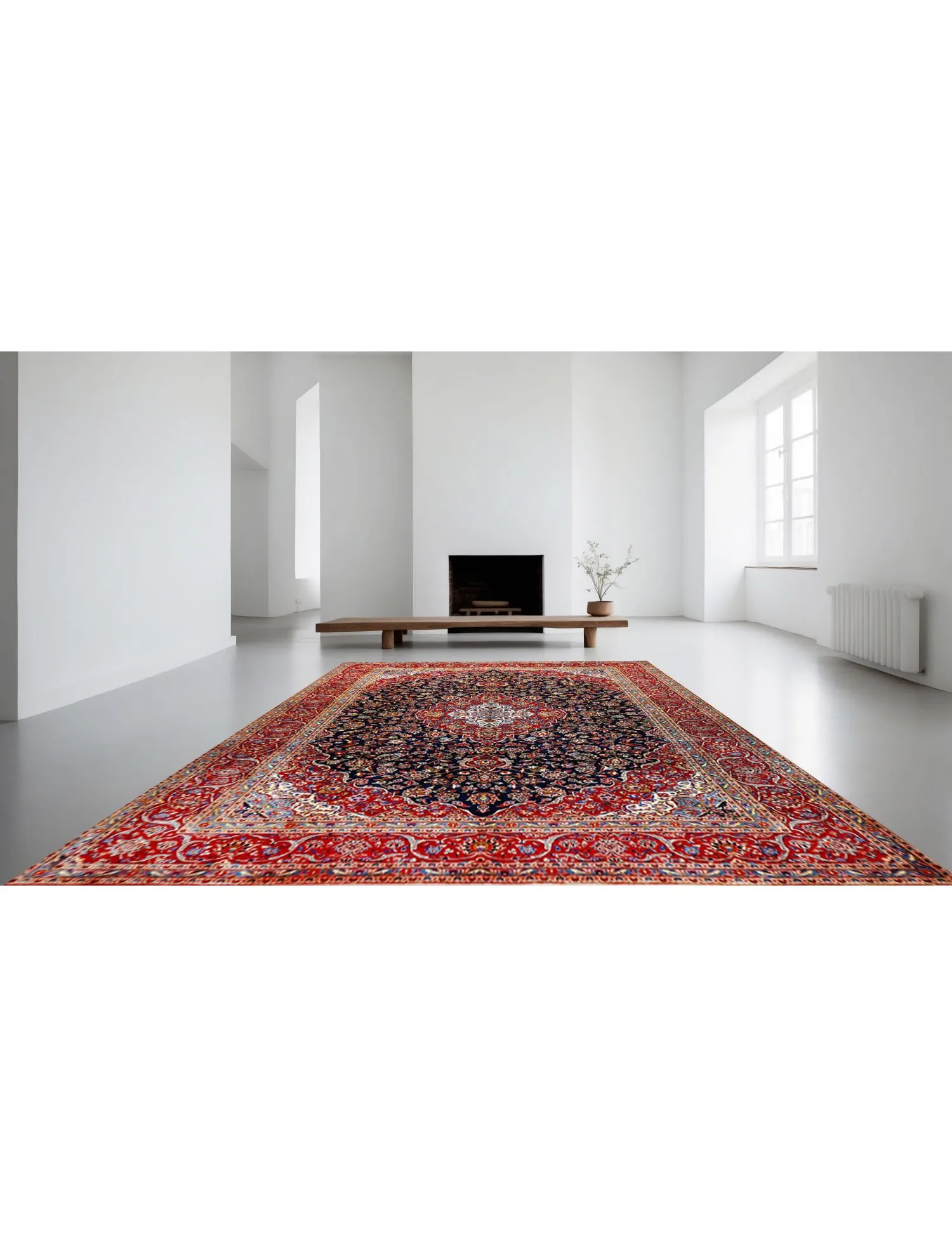 Kashan Patina  blue  416 x 293 cm