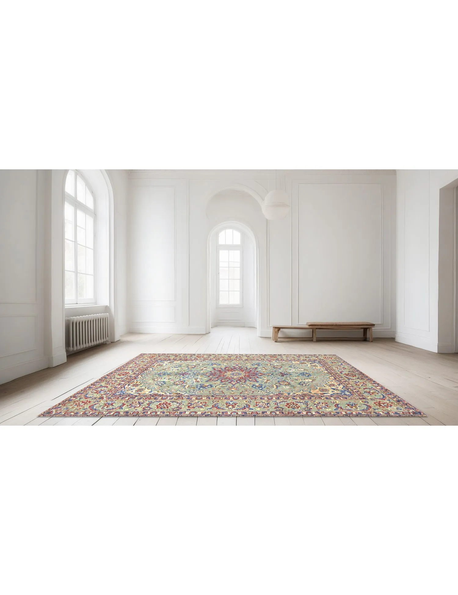 Kashmar Patina  verde  296 x 196 cm