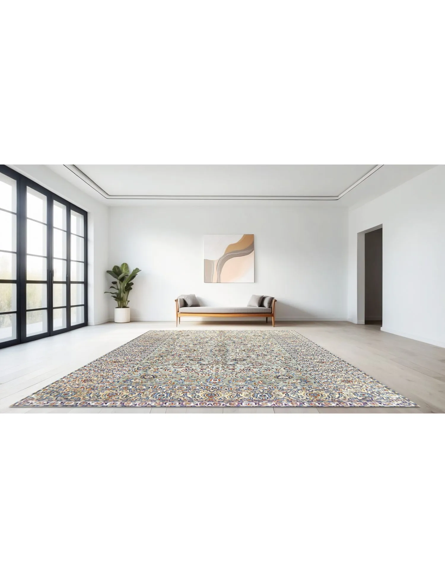 Kashmar Patina  grøn  346 x 246 cm