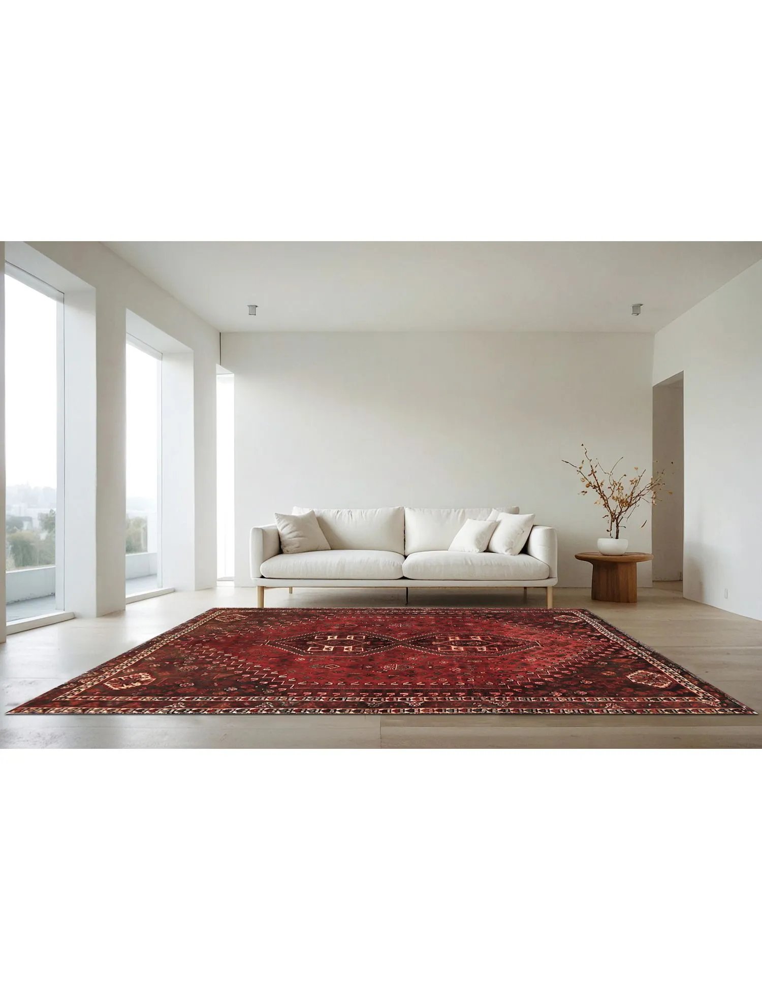 SHIRAZ Patina  rojo  207 x 160 cm