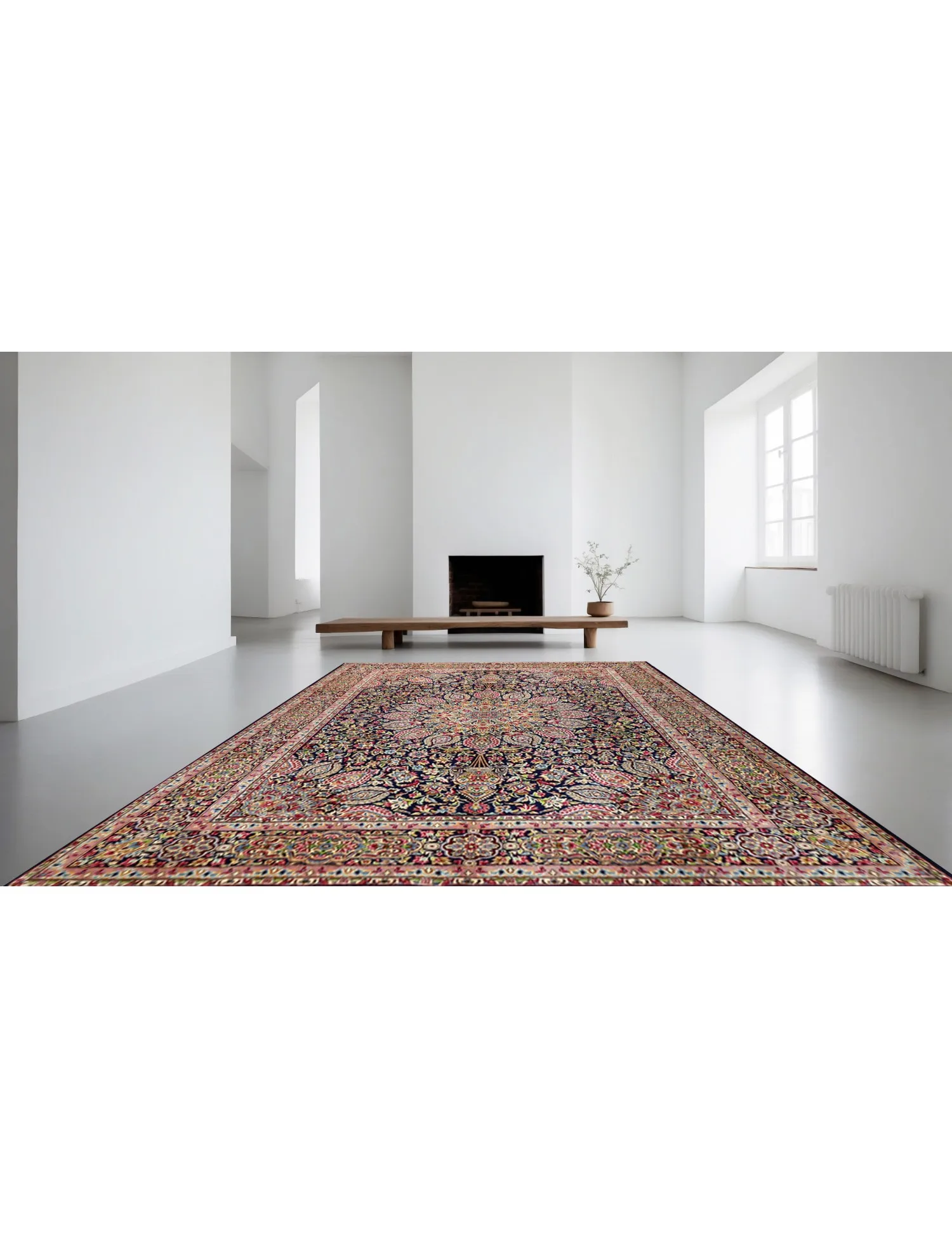 Kerman  blå  388 x 297 cm