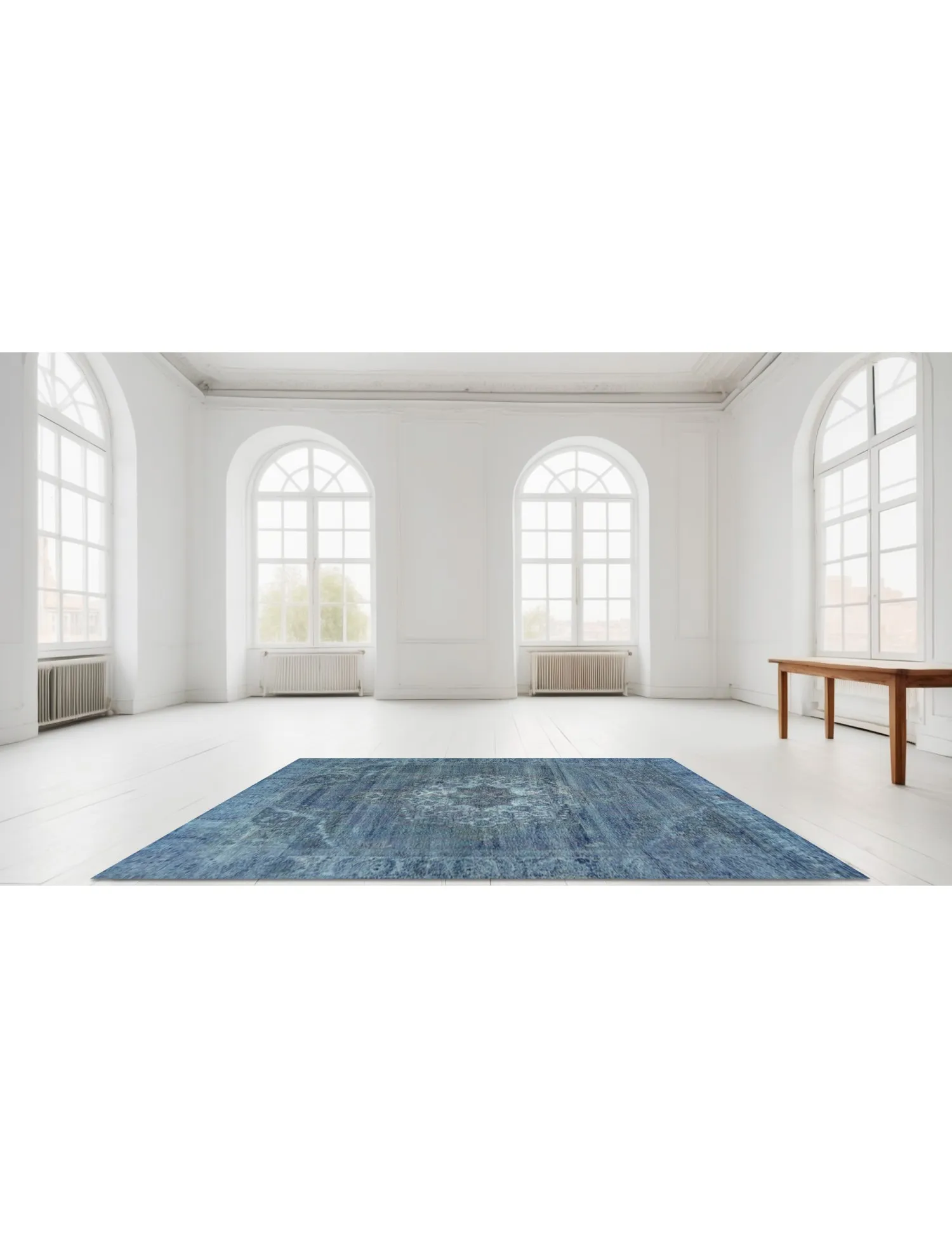 Alfombra vintage  azul  290 x 197 cm