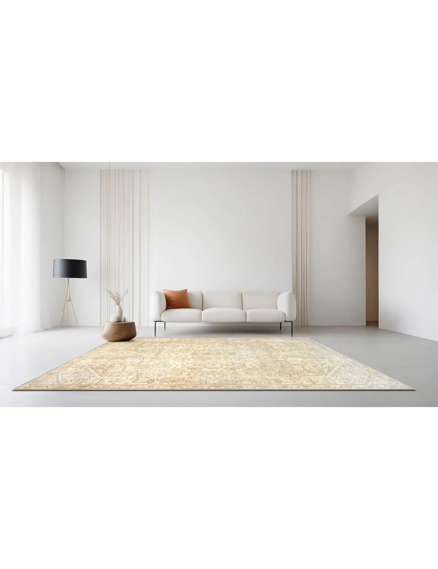 Tapis Persan vintage  beige  280 x 182 cm