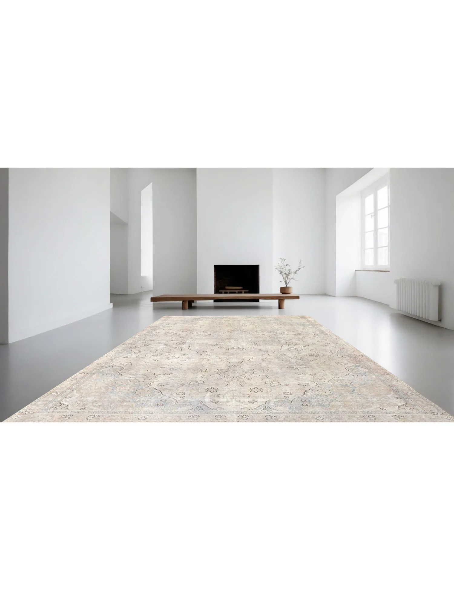 Tapis Persan vintage  beige  313 x 220 cm