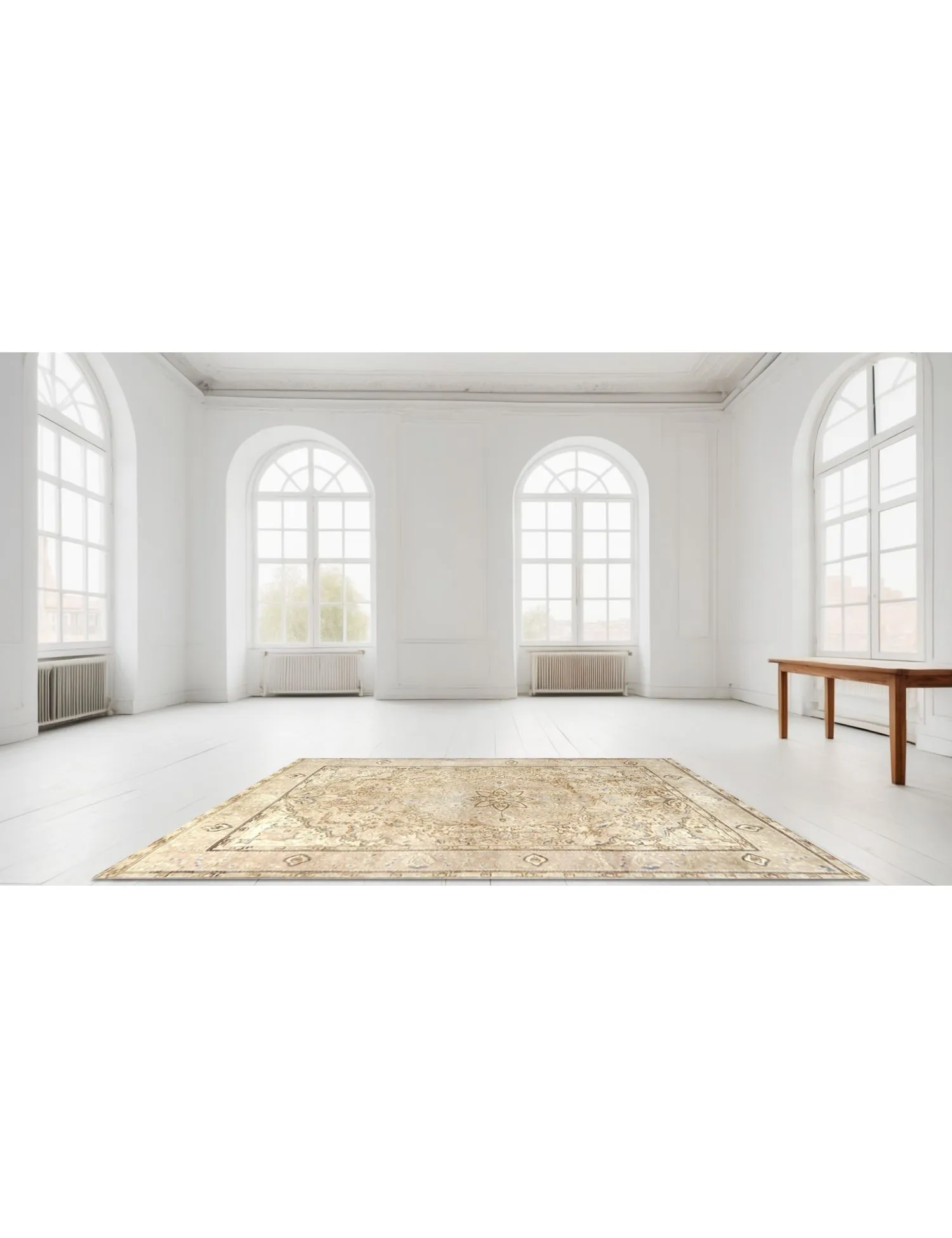 Alfombra persa vintage  beige  284 x 210 cm