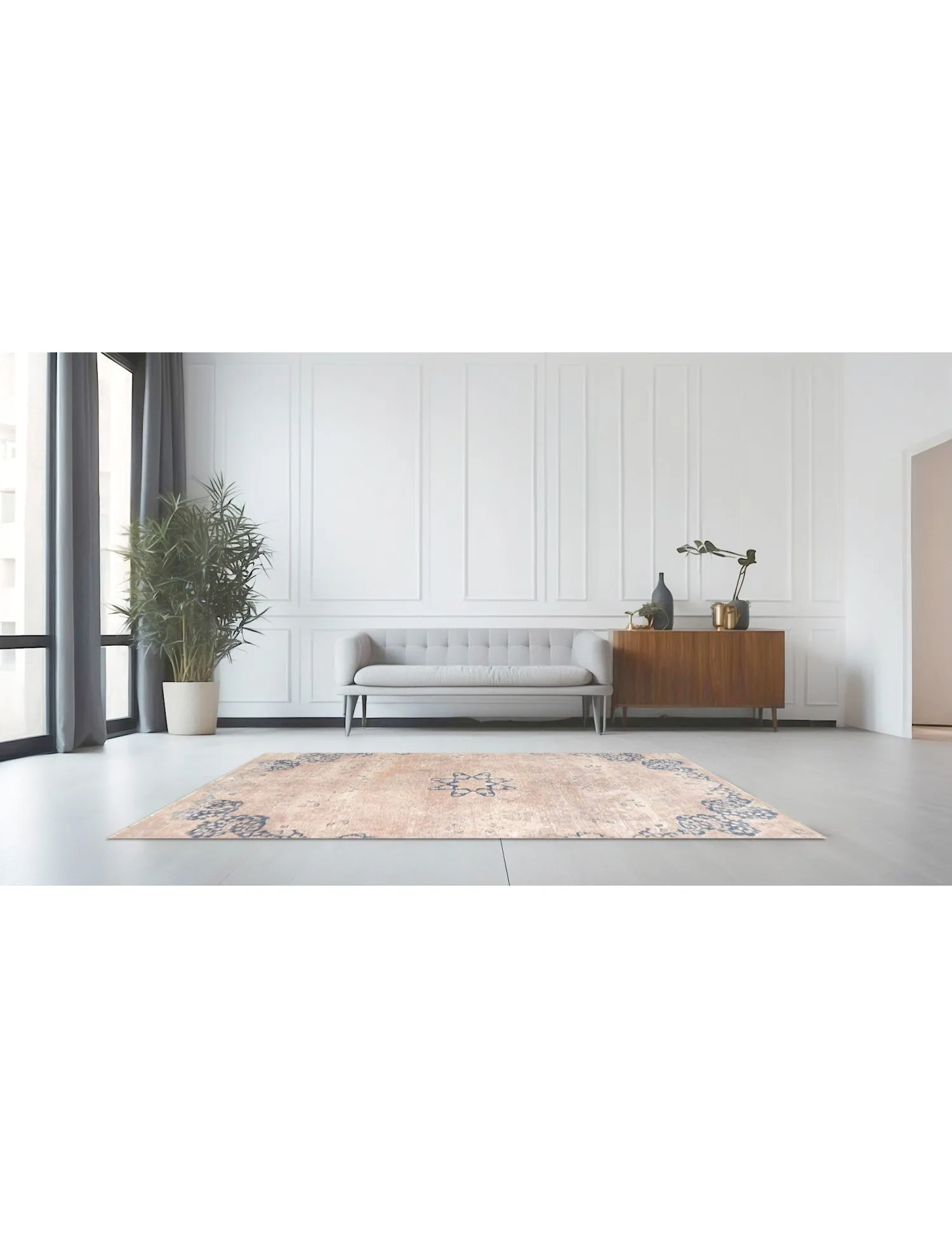 Alfombra persa vintage  púrpura  217 x 123 cm