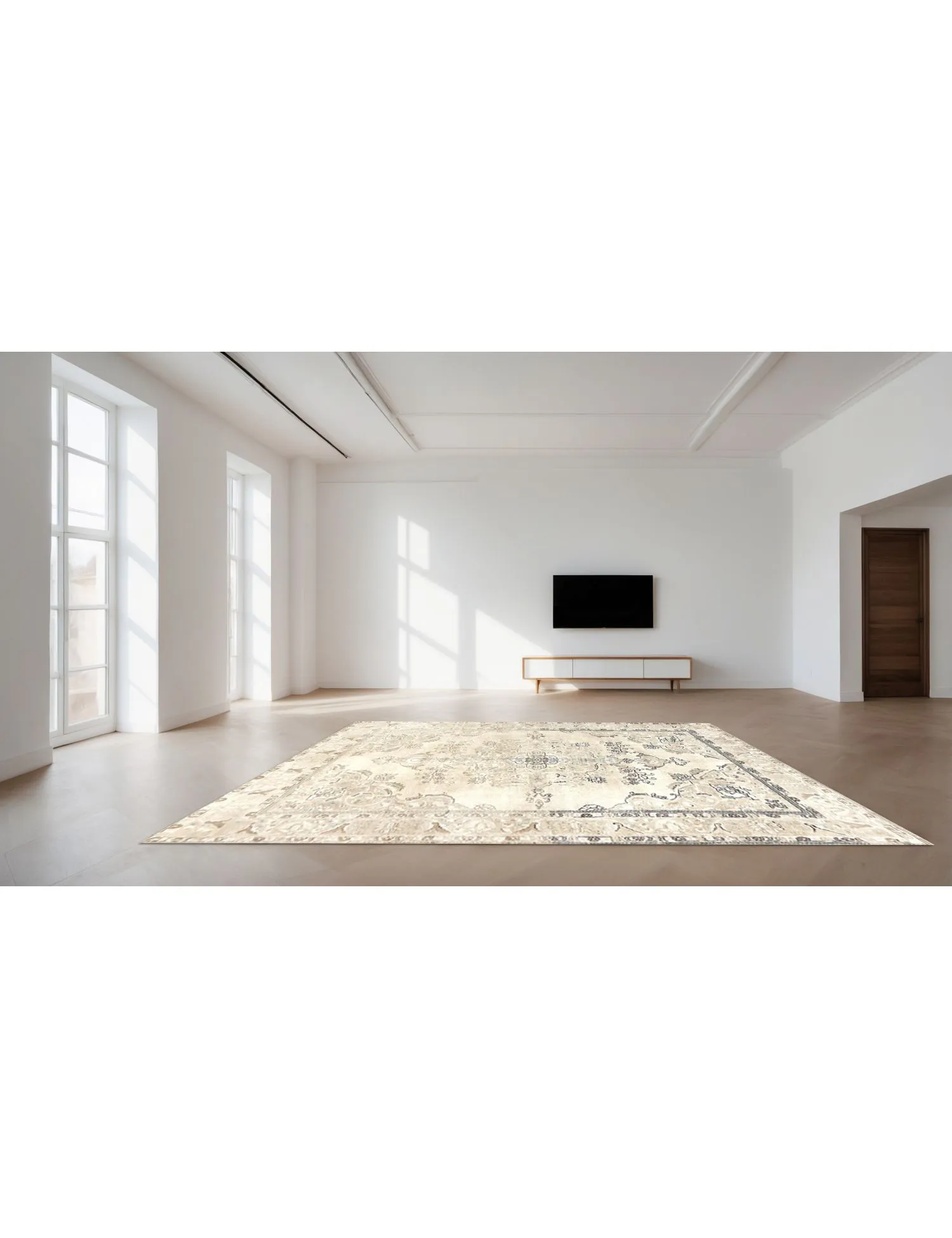 Alfombra persa vintage  beige  291 x 200 cm