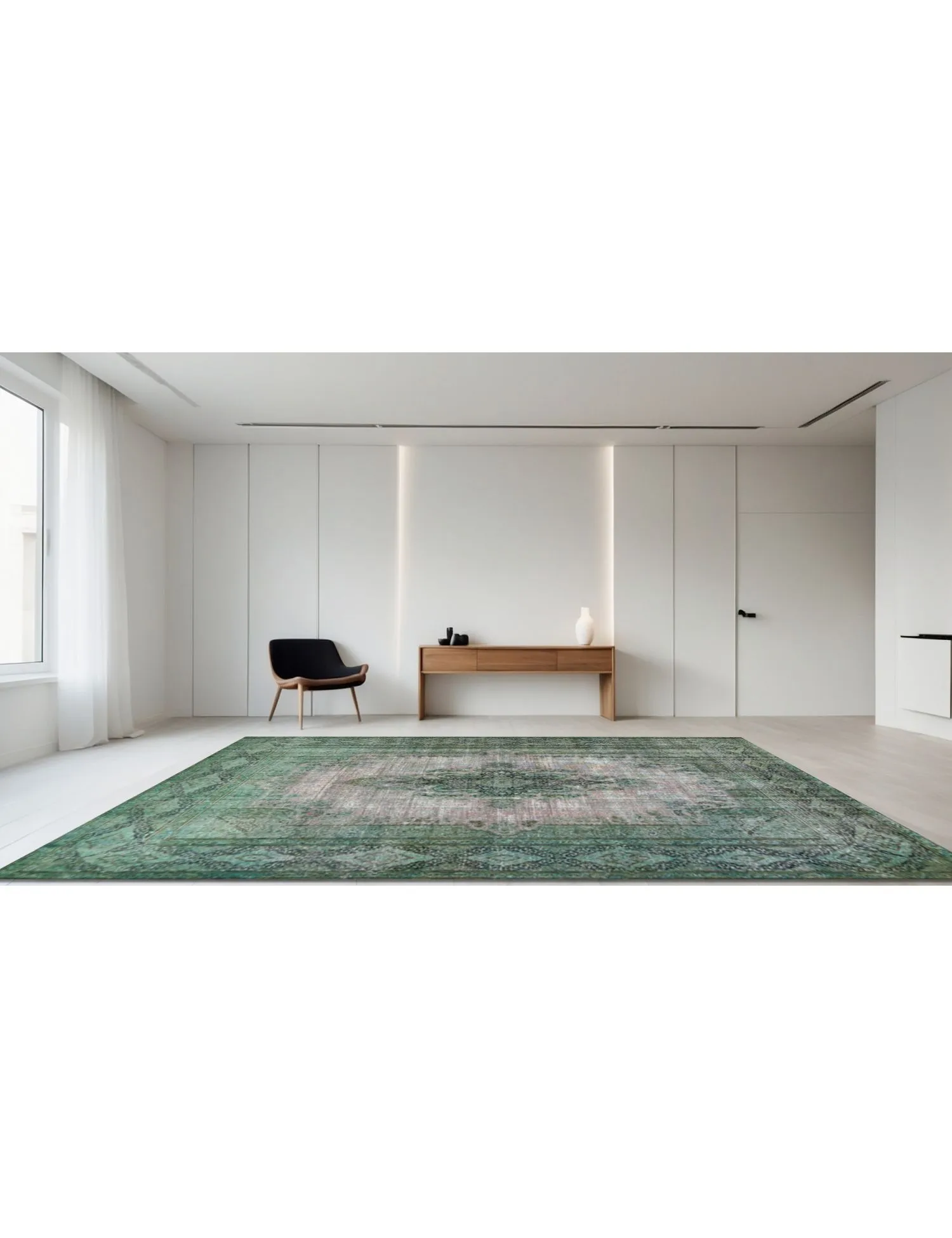 Persisk Vintagetæppe  grøn  383 x 290 cm