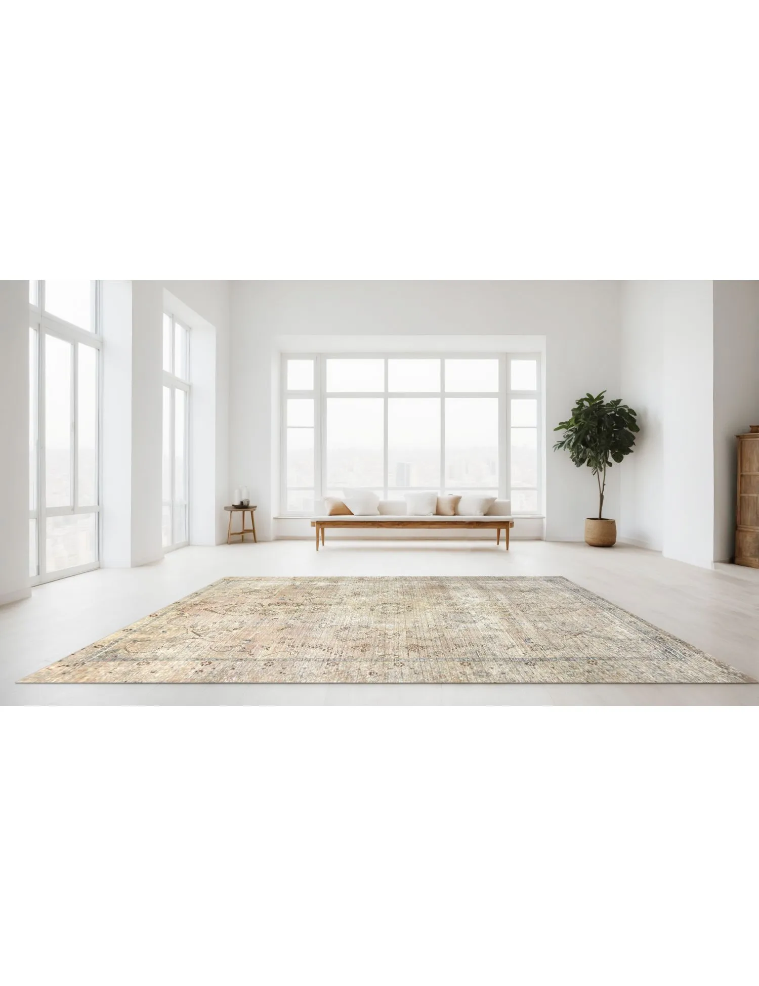 Alfombra persa vintage  beige  300 x 198 cm