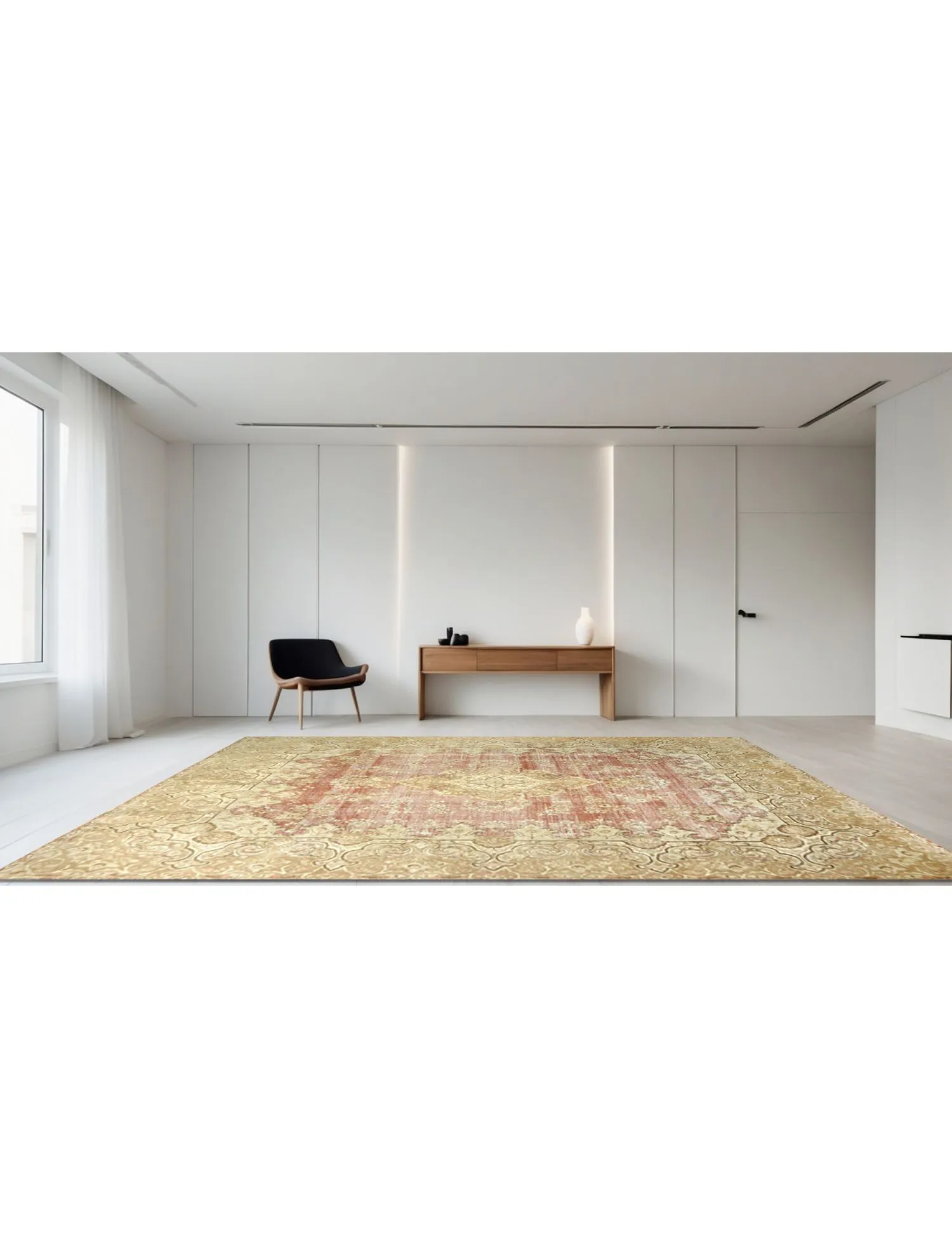 Tapis Persan vintage  beige  389 x 297 cm