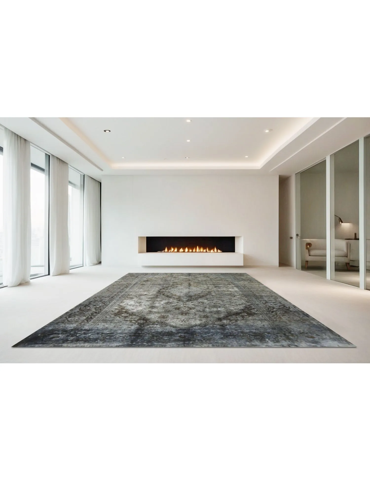 Persisk Vintagetæppe  grå  345 x 243 cm