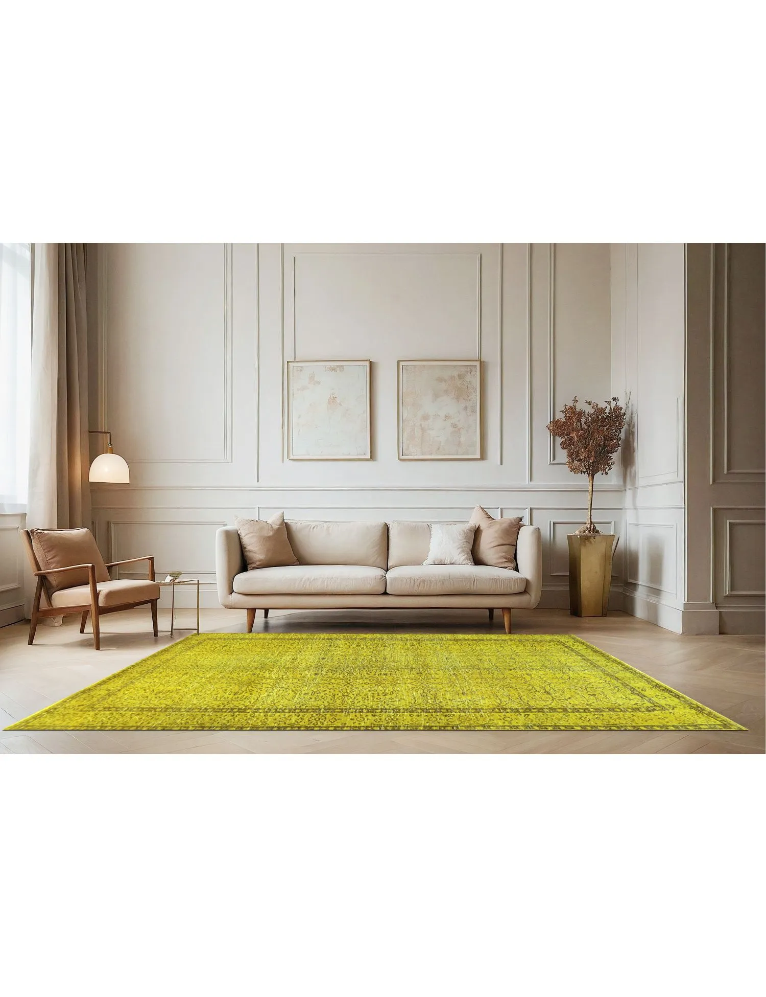 Vintagetæppe  gul  266 x 158 cm