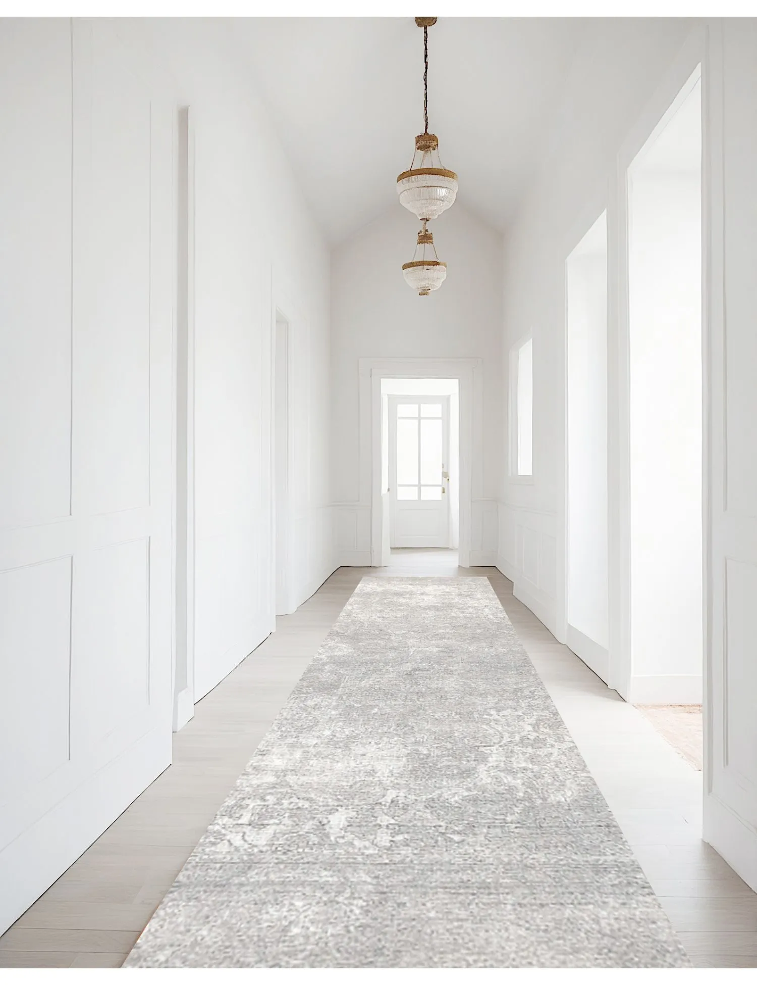 Persian Vintage Carpet  grey  350 x 90 cm