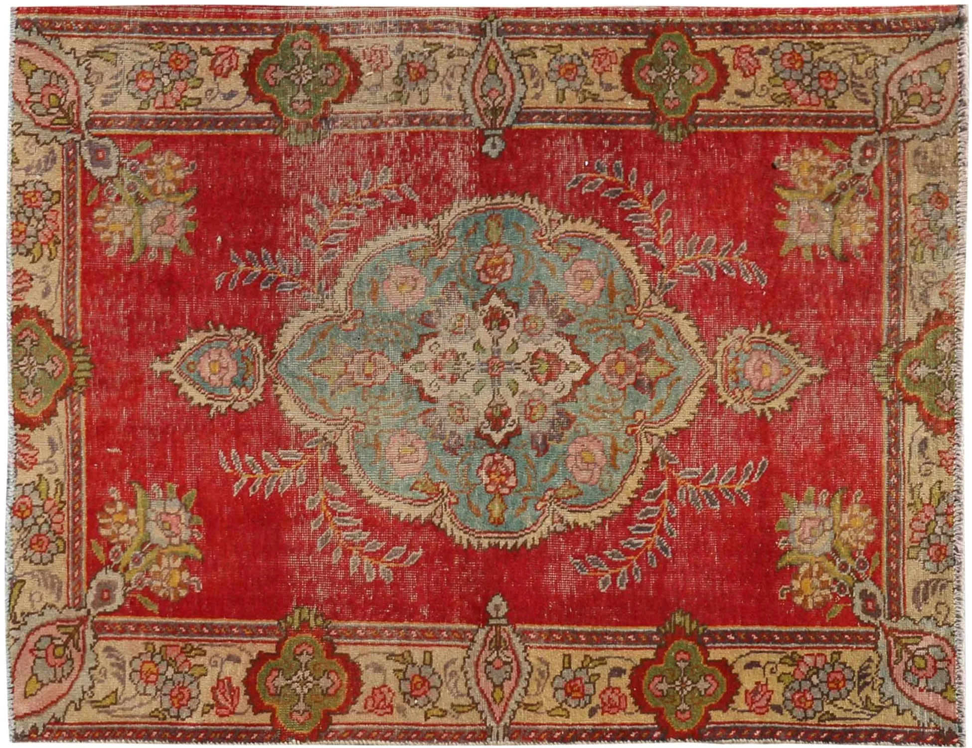 Retro Perserteppich  rot  165 x 128 cm