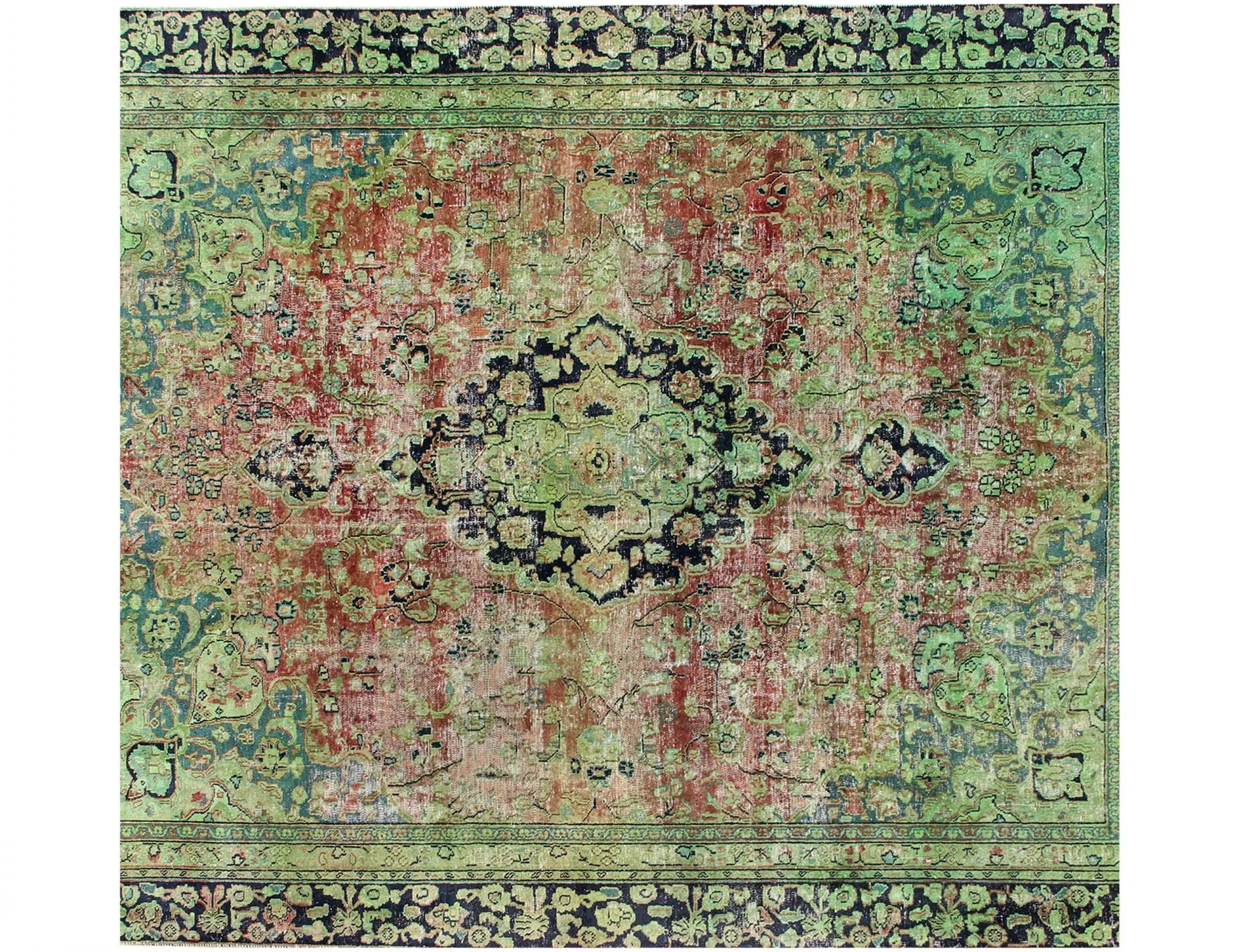 Square  Vintage Carpet  green   258 x 258 cm