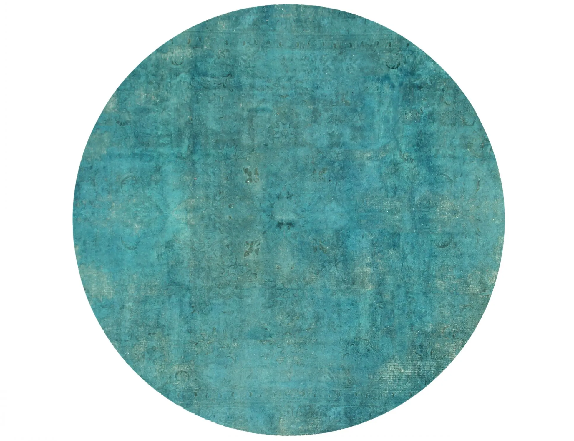 Round  Vintage Carpet  turkoise   270 x 270 cm