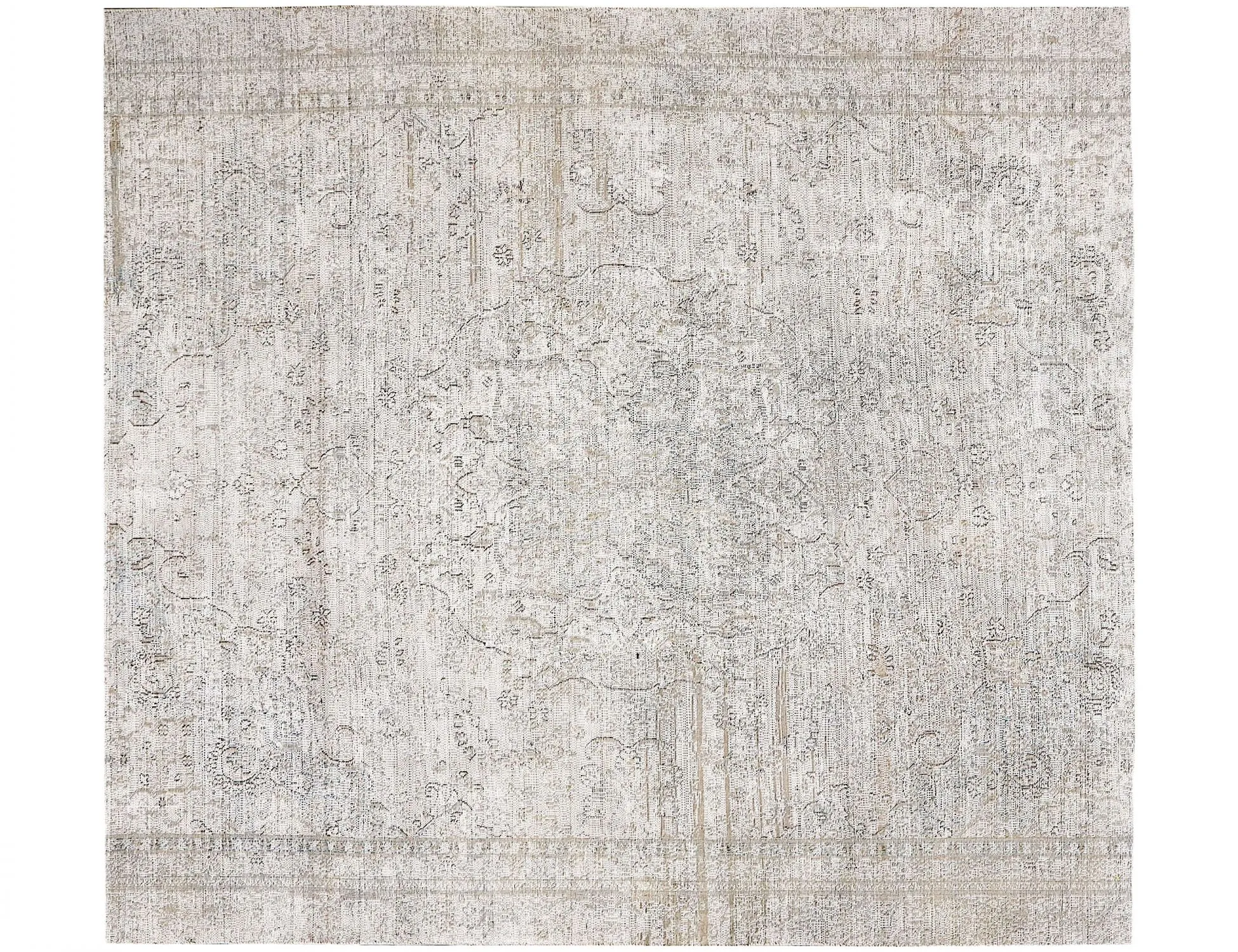 Quadrat  Vintage Teppich  beige  242 x 242 cm