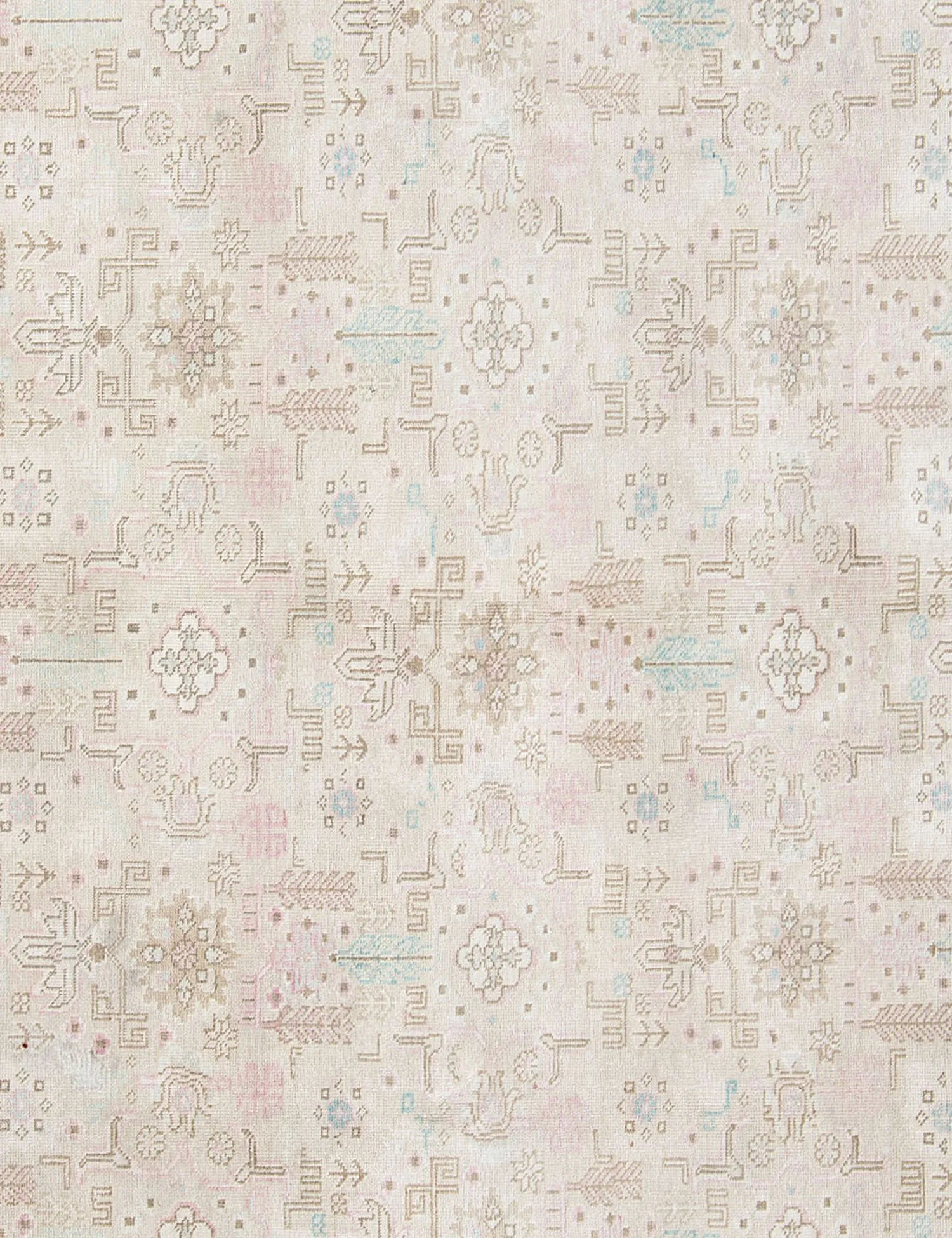 Quadrat  Vintage Teppich  beige  209 x 180 cm