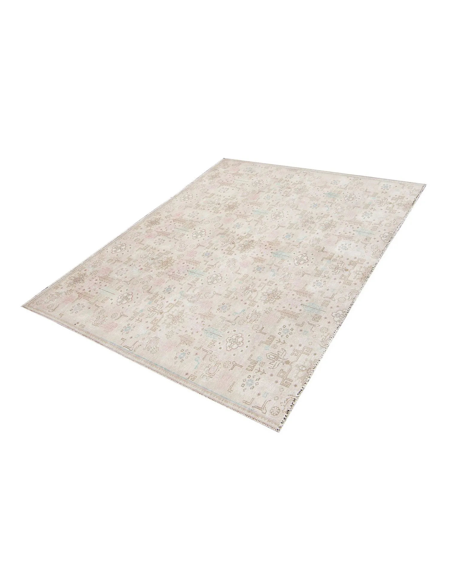 Quadrat  Vintage Teppich  beige  209 x 180 cm