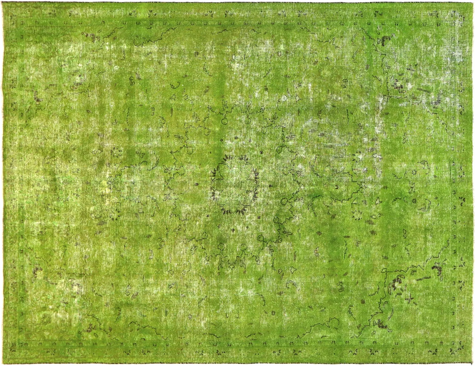 Persisk vintage matta  grön  310 x 220 cm