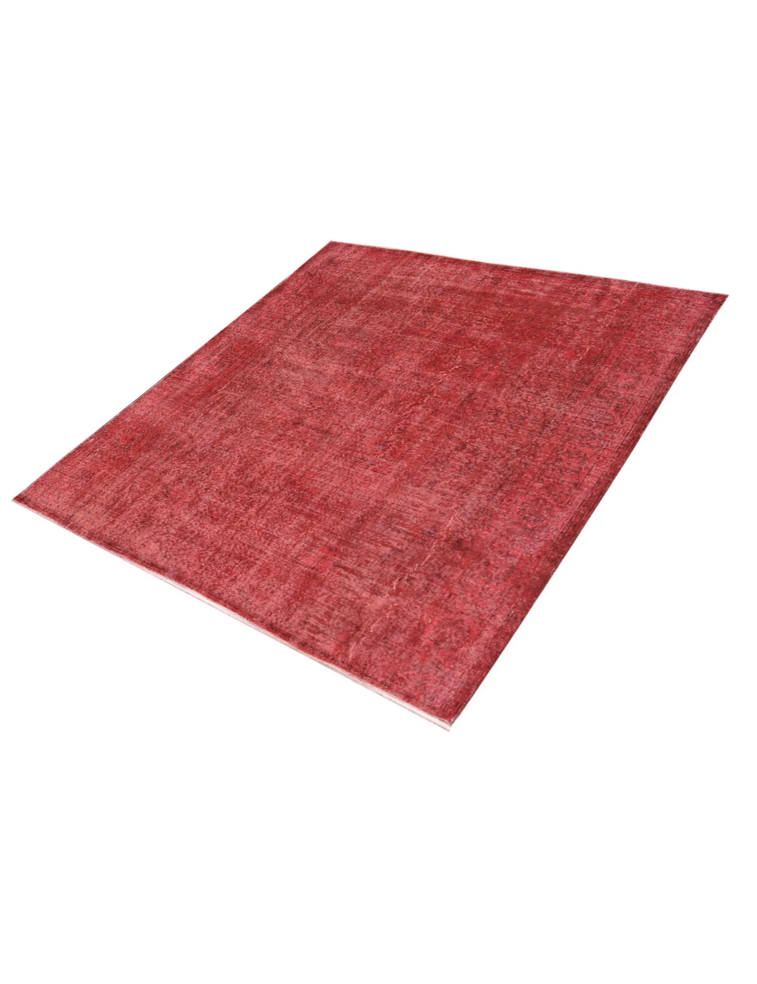 Quadrat Vintage Teppich  rot  213 x 213 cm