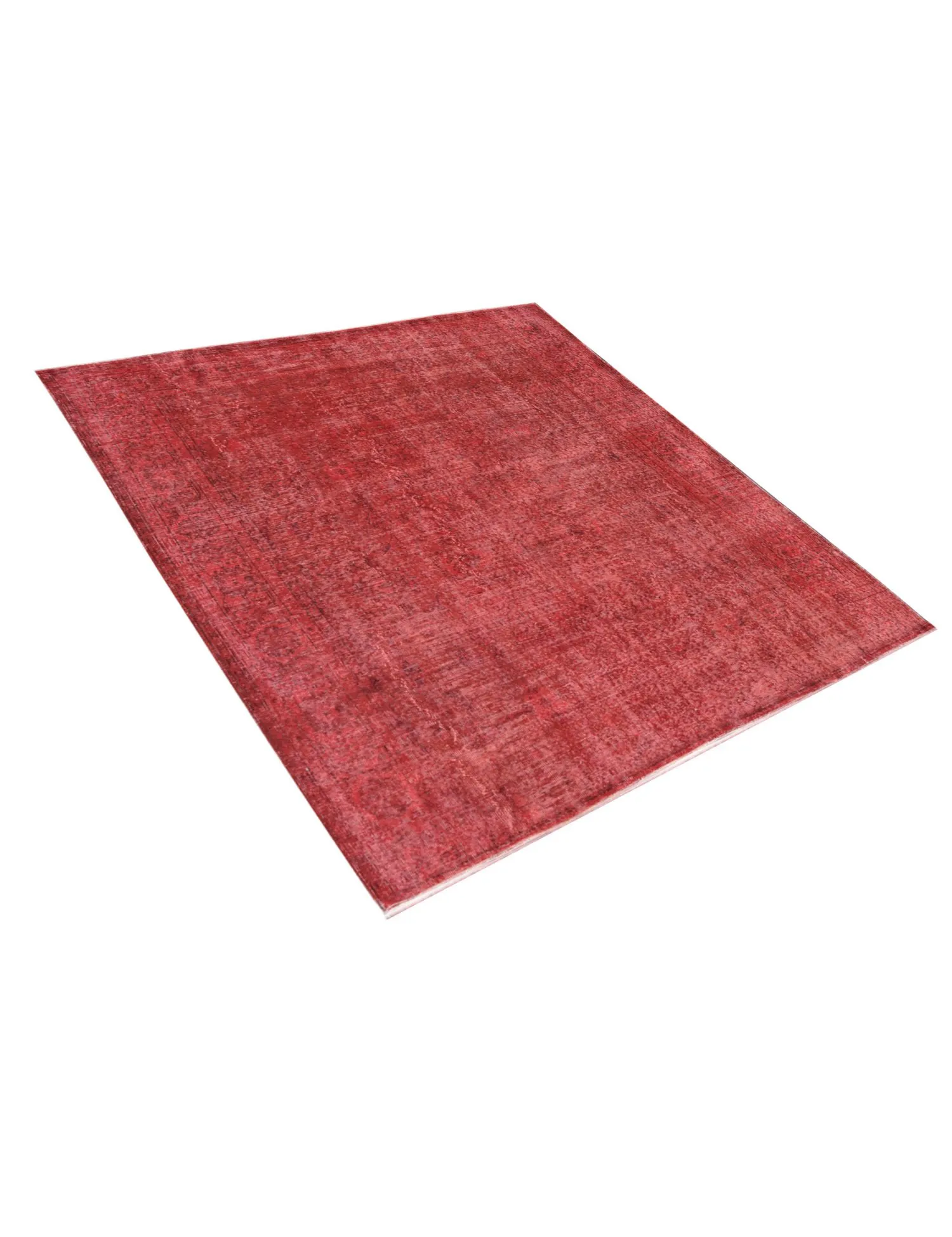 Quadrat Vintage Teppich  rot  213 x 213 cm