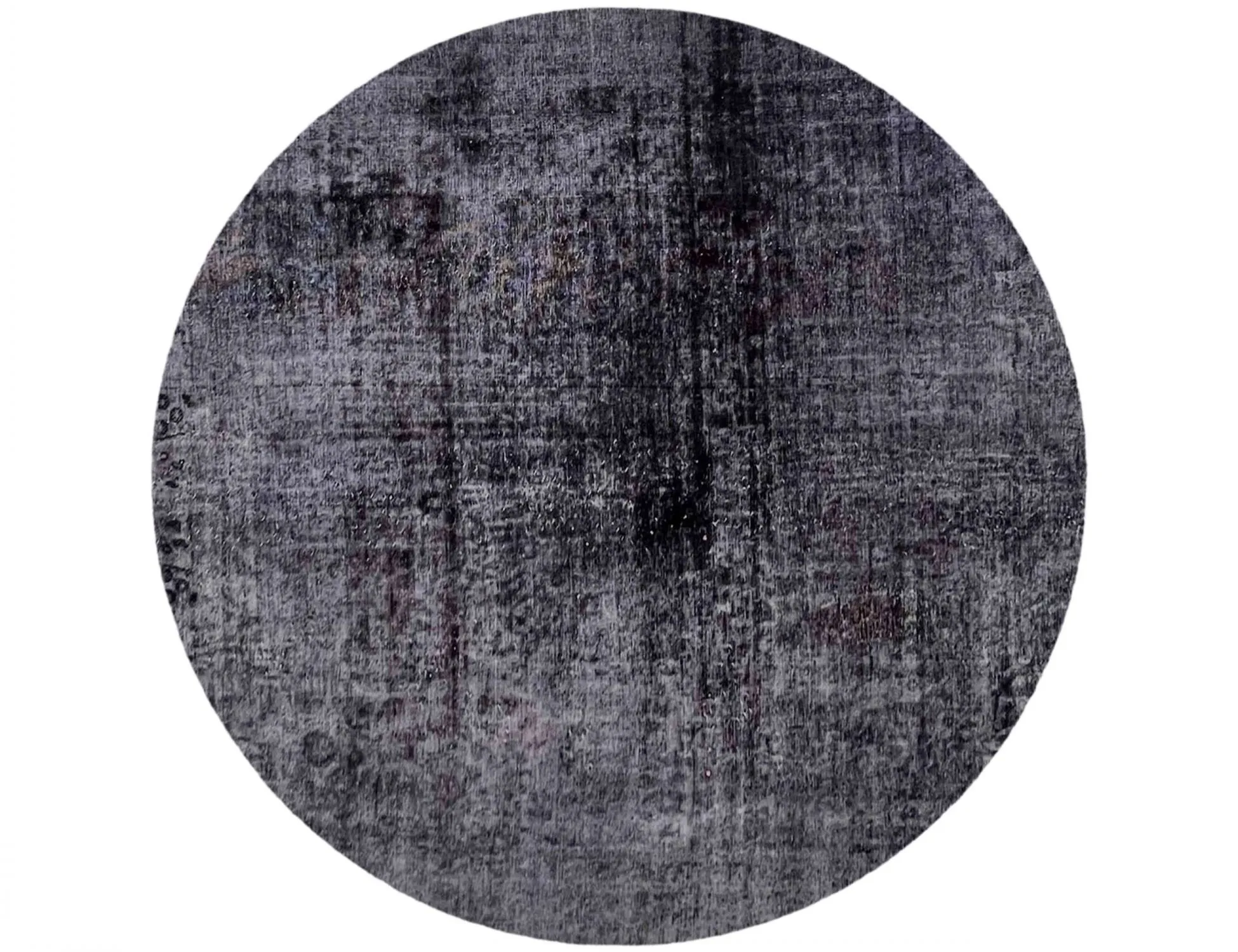 Rund Vintage Teppich  schwarz  241 x 241 cm