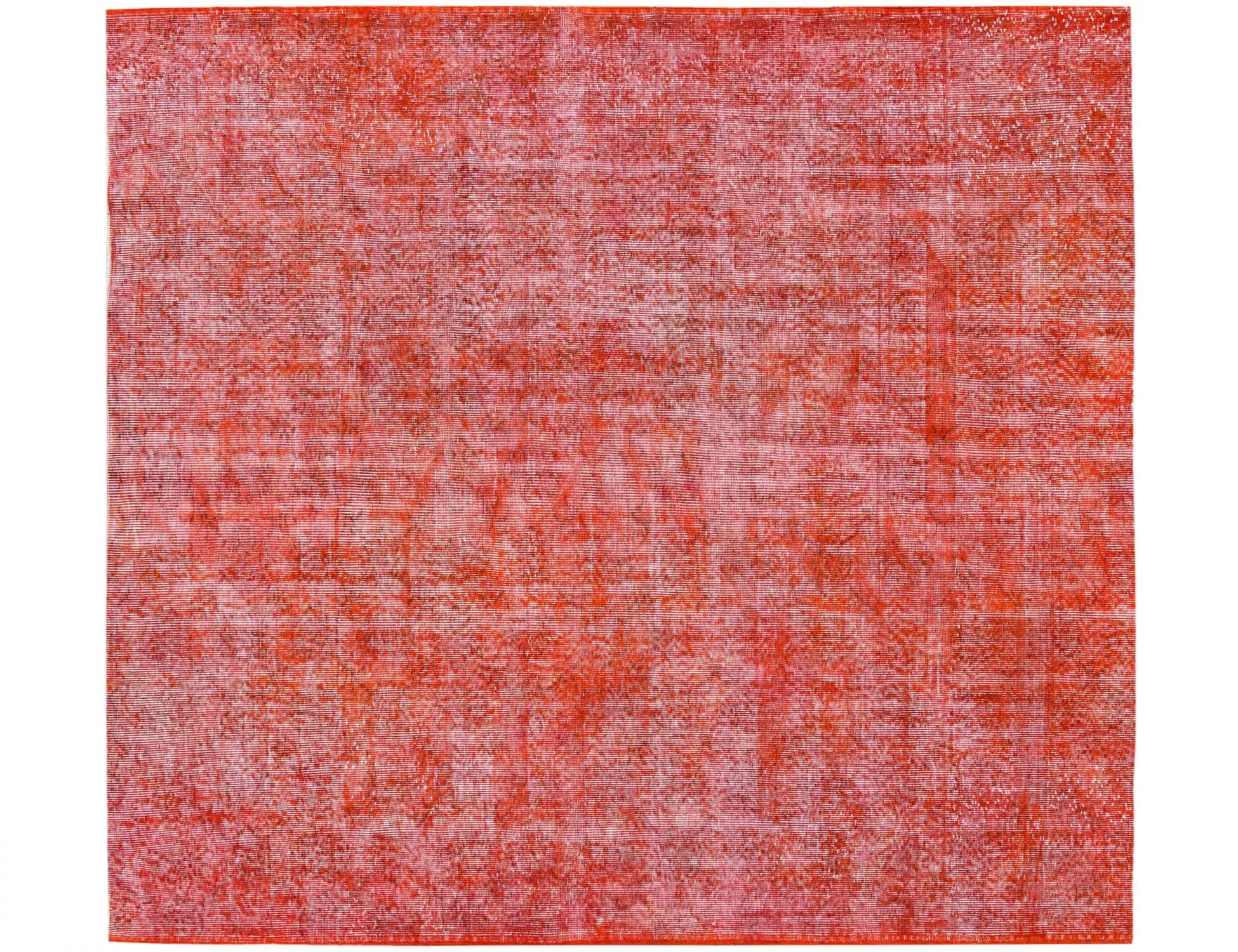 Quadrat Vintage Teppich  rot  200 x 200 cm