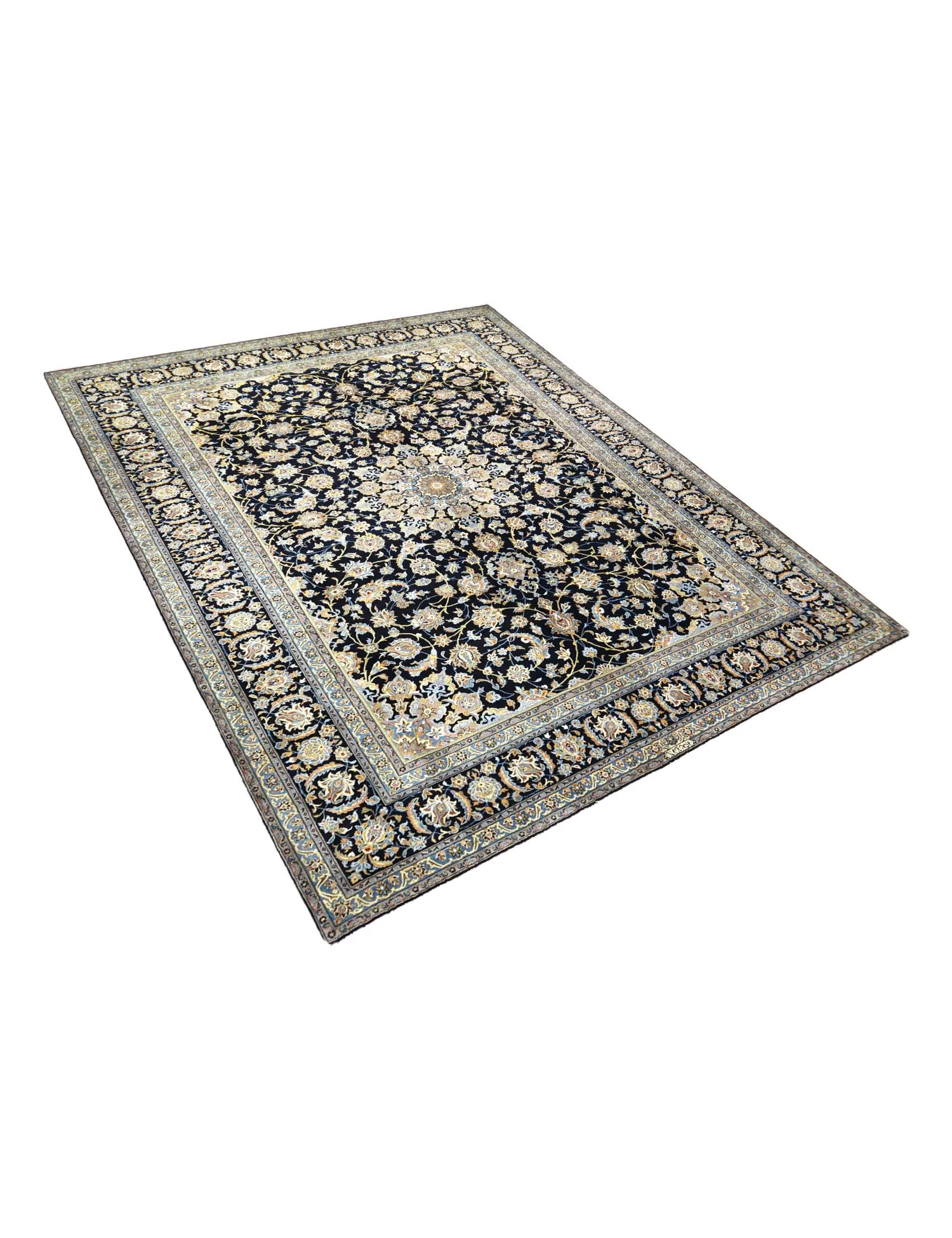 Kashan Patina  azul  402 x 293 cm