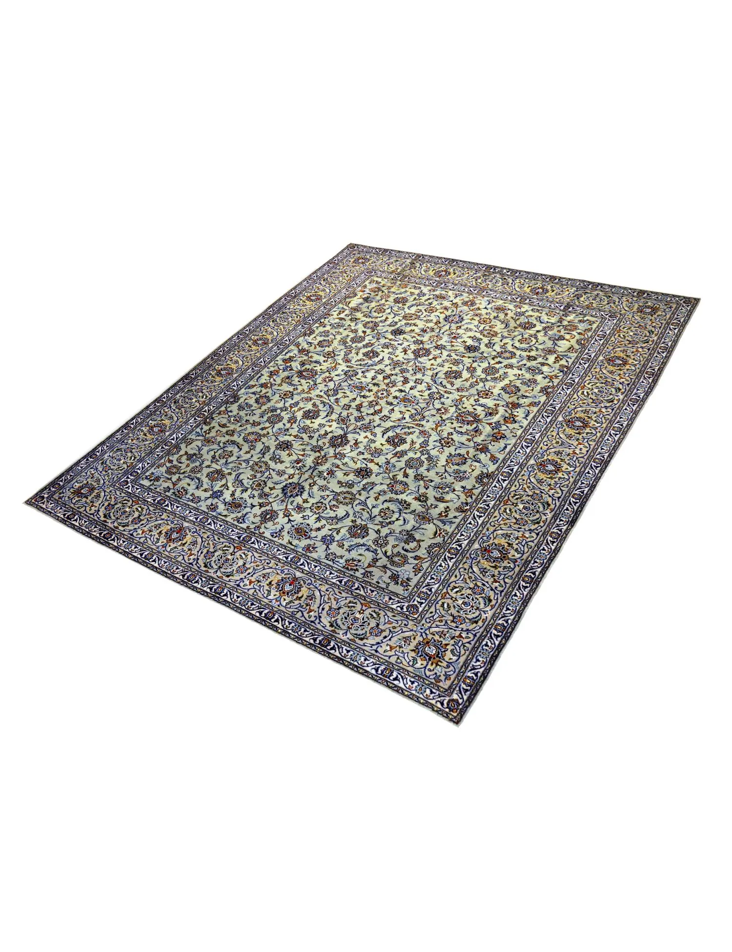 Kashan Patina  grøn  390 x 290 cm