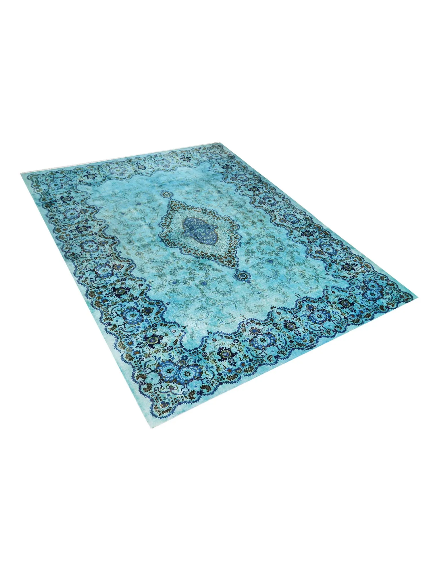 Alfombra persa vintage  turquesa  450 x 310 cm