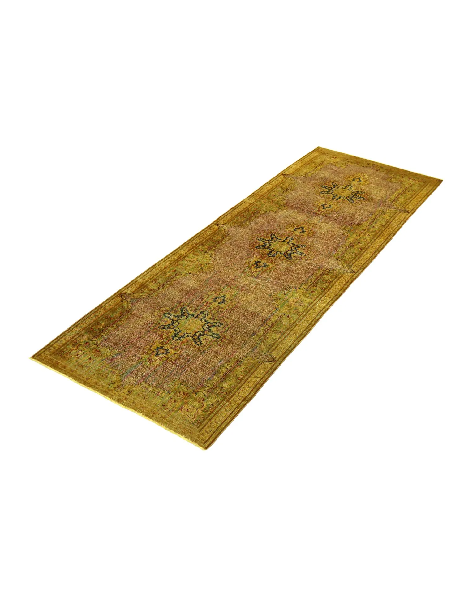 Persisk Vintagetæppe  gul  395 x 96 cm