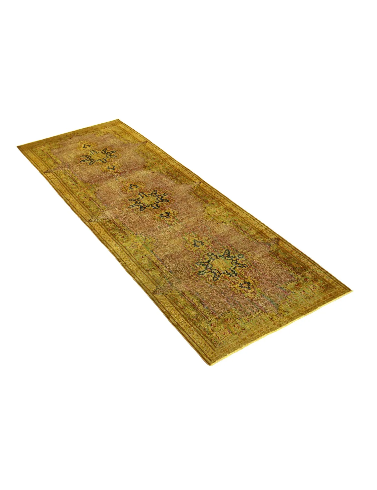 Persisk Vintagetæppe  gul  395 x 96 cm