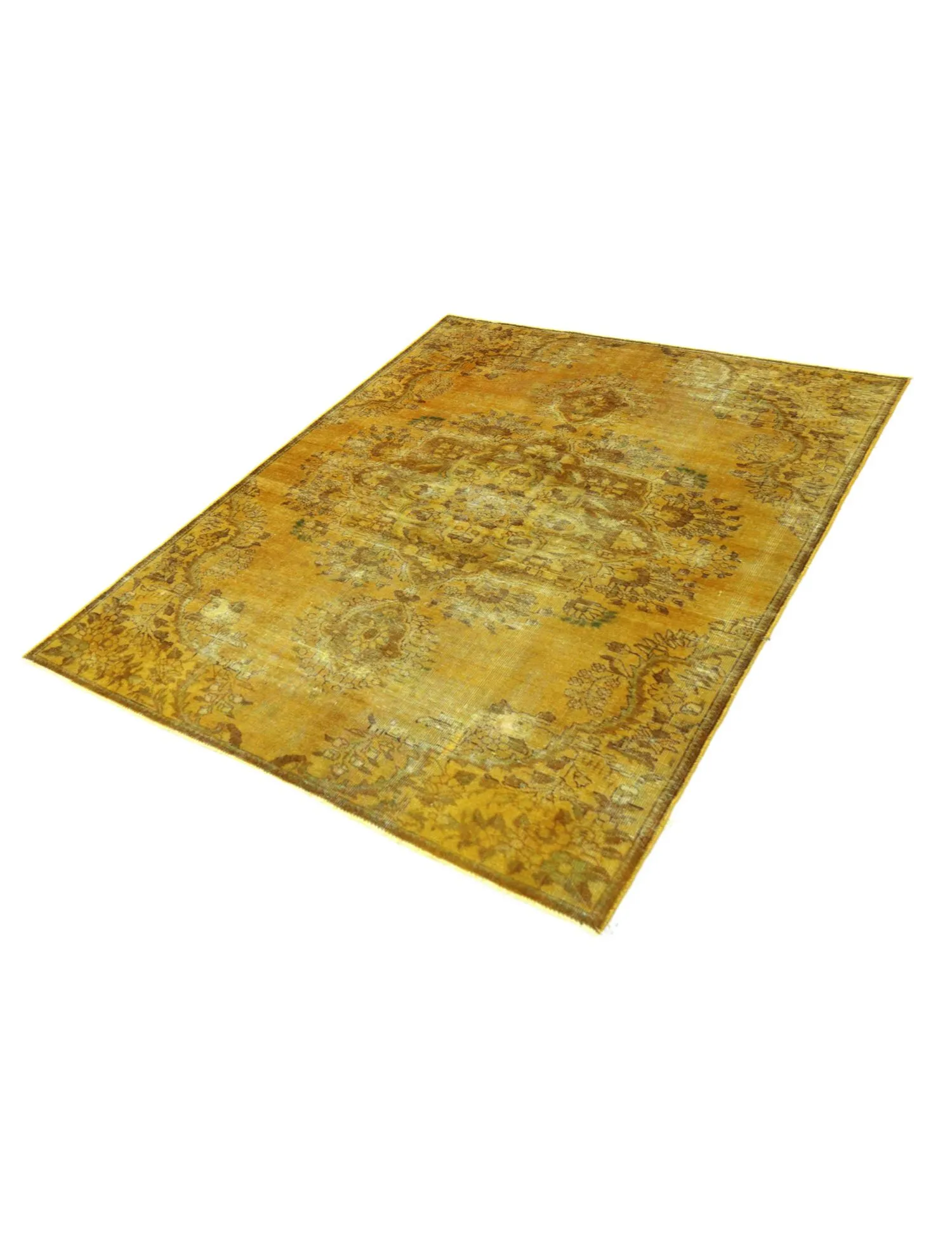Tapis Persan vintage  jaune  272 x 165 cm
