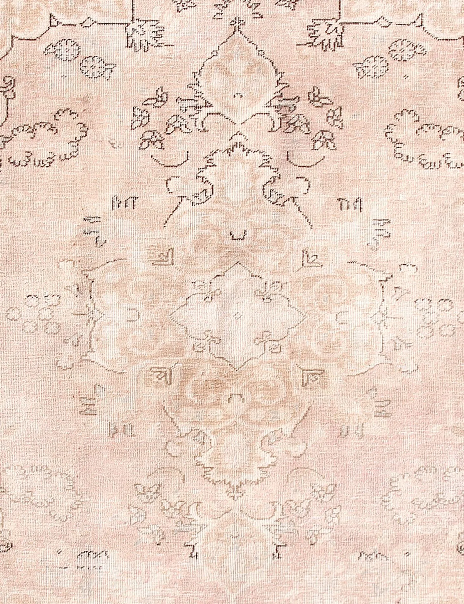 Quadrat  Vintage Teppich  beige  195 x 195 cm