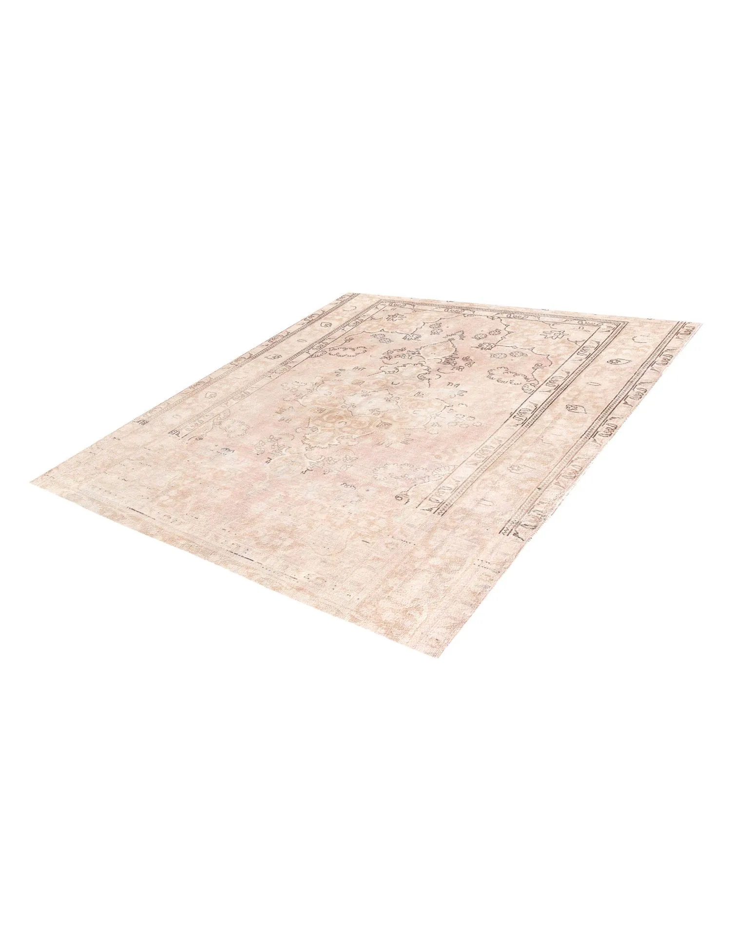 Quadrat  Vintage Teppich  beige  195 x 195 cm